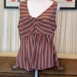 Lucky brand striped Empire waist baby doll tank